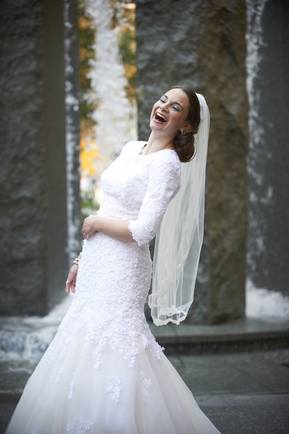 laughing bride