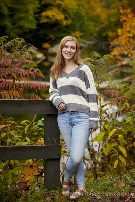 fall foliage senior portrait