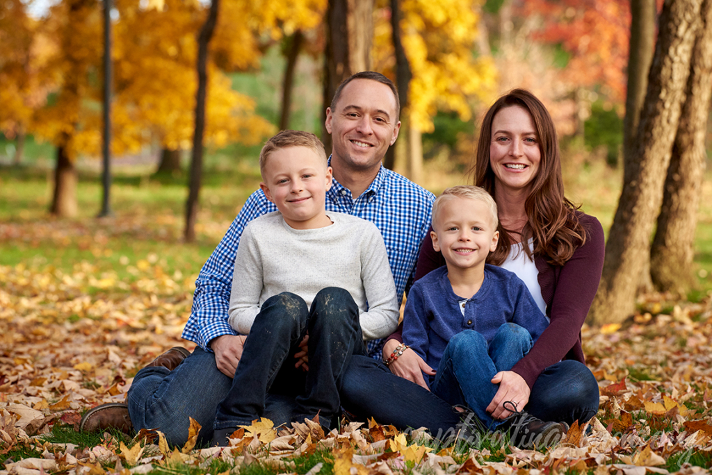 smiling family autumn