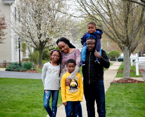 family portrait outside