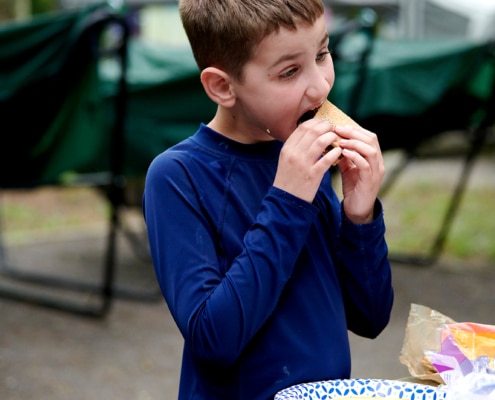 s'mores at campsite