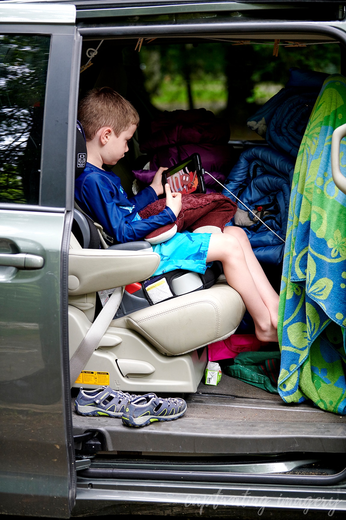 boy in car