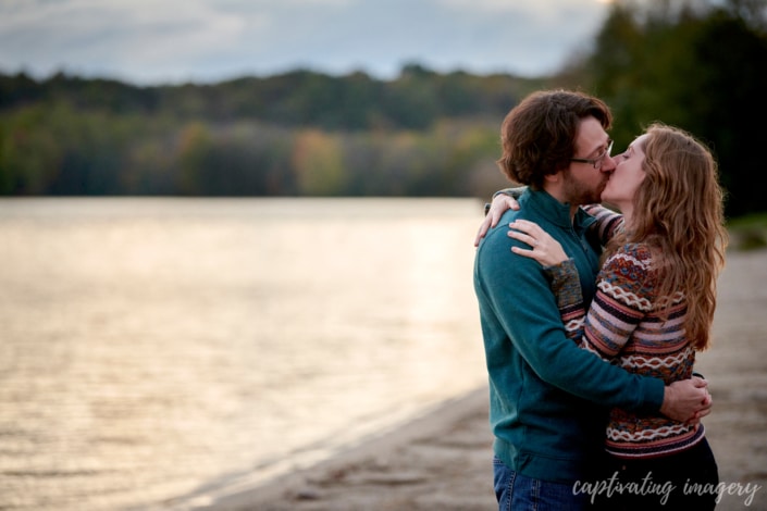 Planning their wedding by the water -