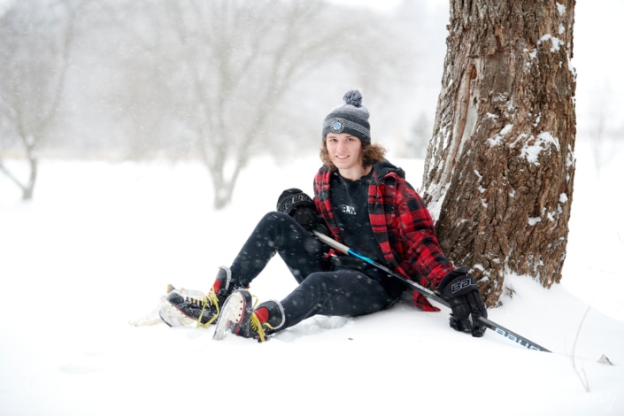 Snowy senior portrait - Cranberry Senior Portraits