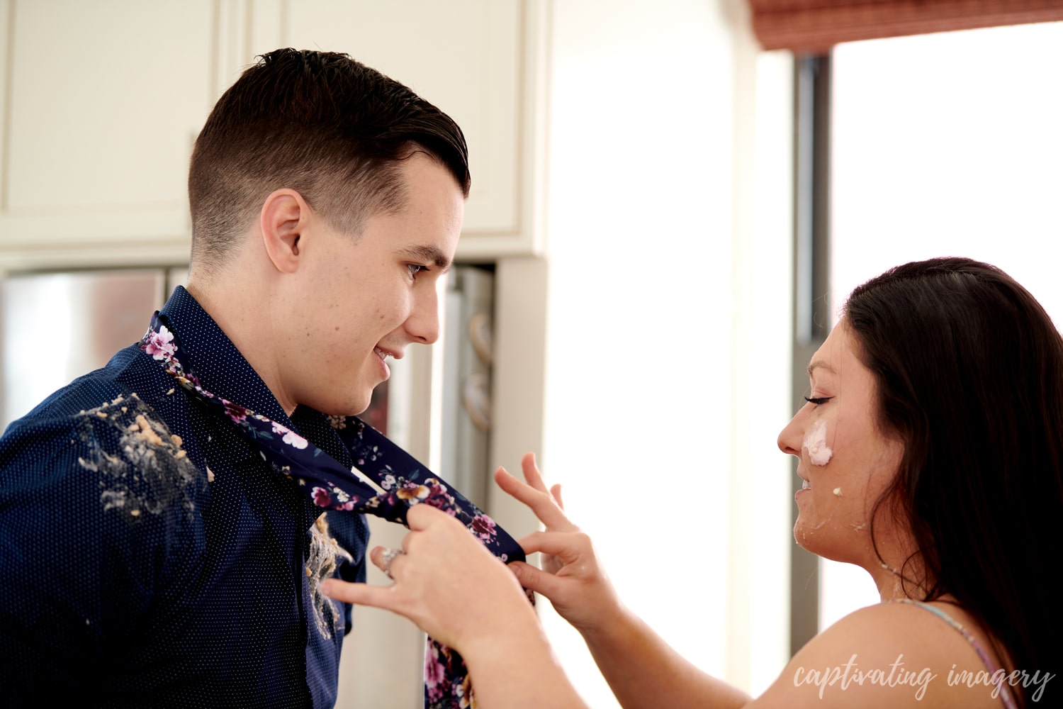 taking off the tie - Pittsburgh engagement session