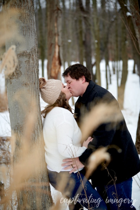 fiance kiss photo - Cranberry Engagement Session