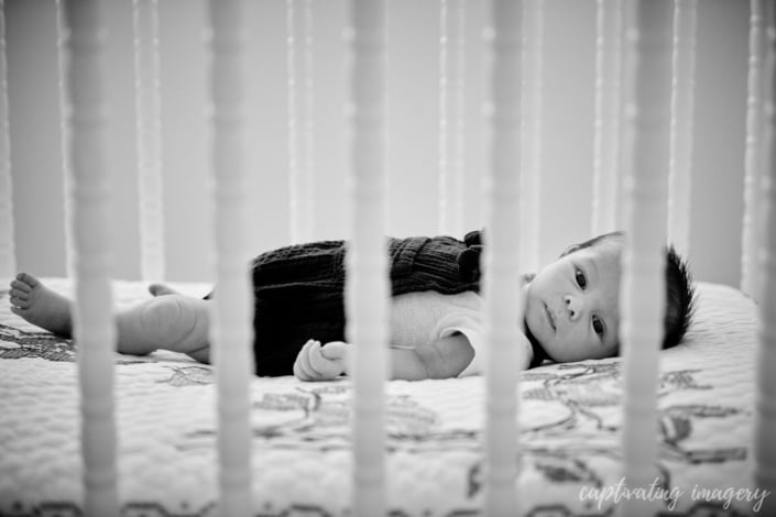 baby in crib portrait - Cranberry Newborn Session