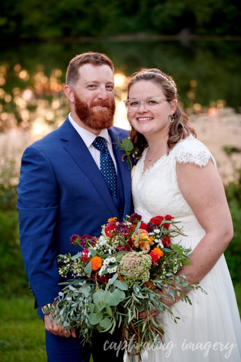 lake reflections wedding photo - Sunset wedding photos at The Atrium