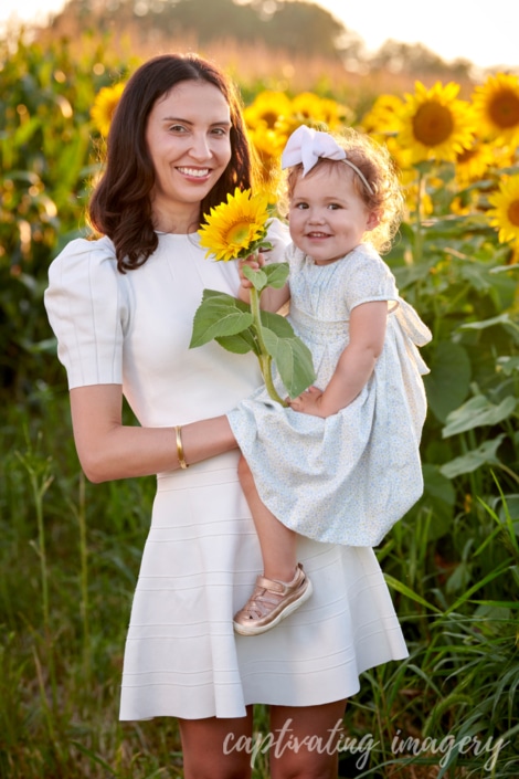 mother daughter sunflower portrait - Pittsburgh Sunflower Photos