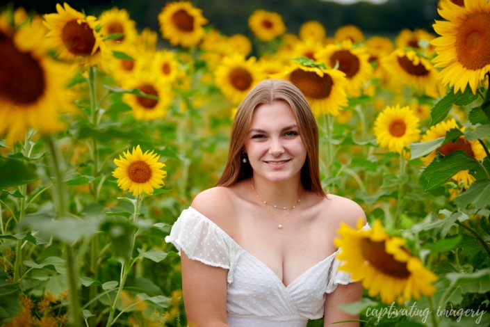 sunflower senior photoshoot - Pittsburgh Sunflower Photos